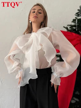 Véloria™ | Blouse Coupe Fluide Blanc – Allure Parisienne